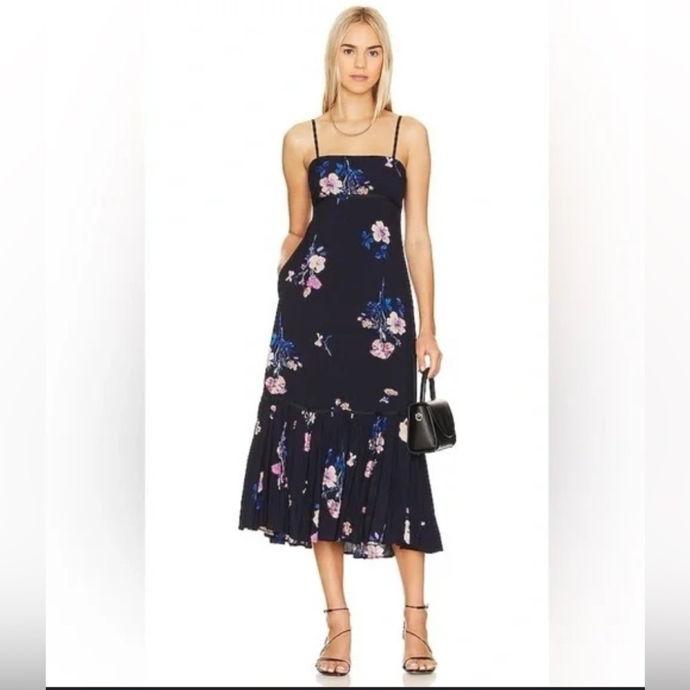 Free People Rosie‎ Posie Midi Dress Small Midnight Combo Navy Missing Straps